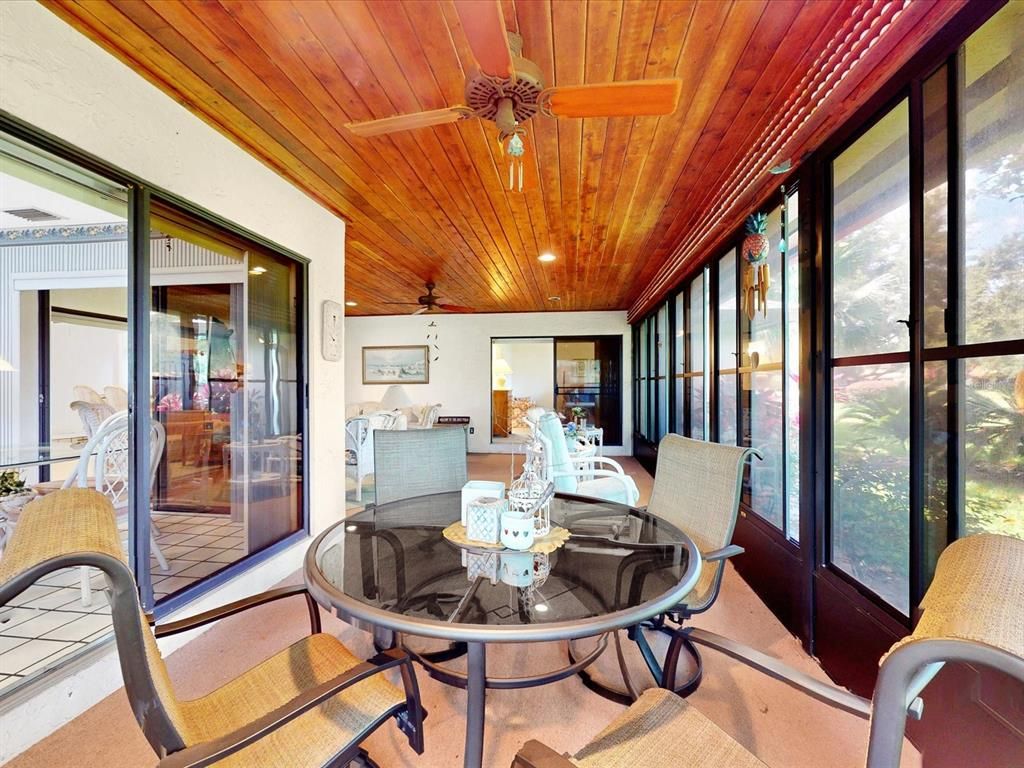 Dining room, Interior, Recessed Lighting, Sun Room, Wooden Ceilings