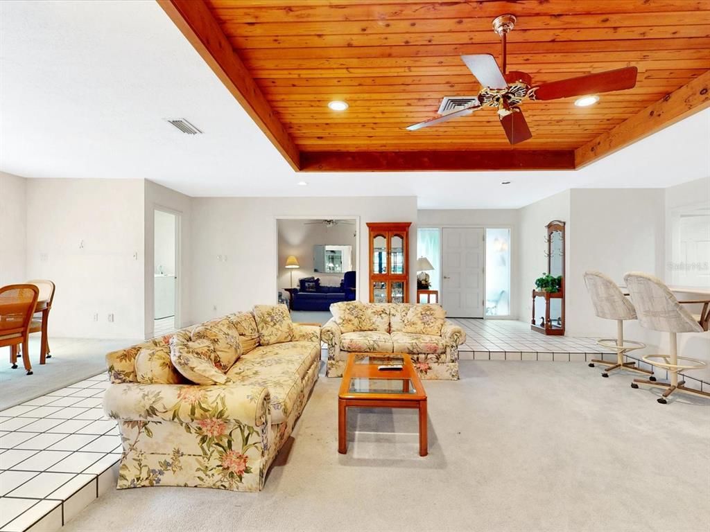 Interior, Living room, Recessed Lighting, Wooden Beams, Wooden Ceilings