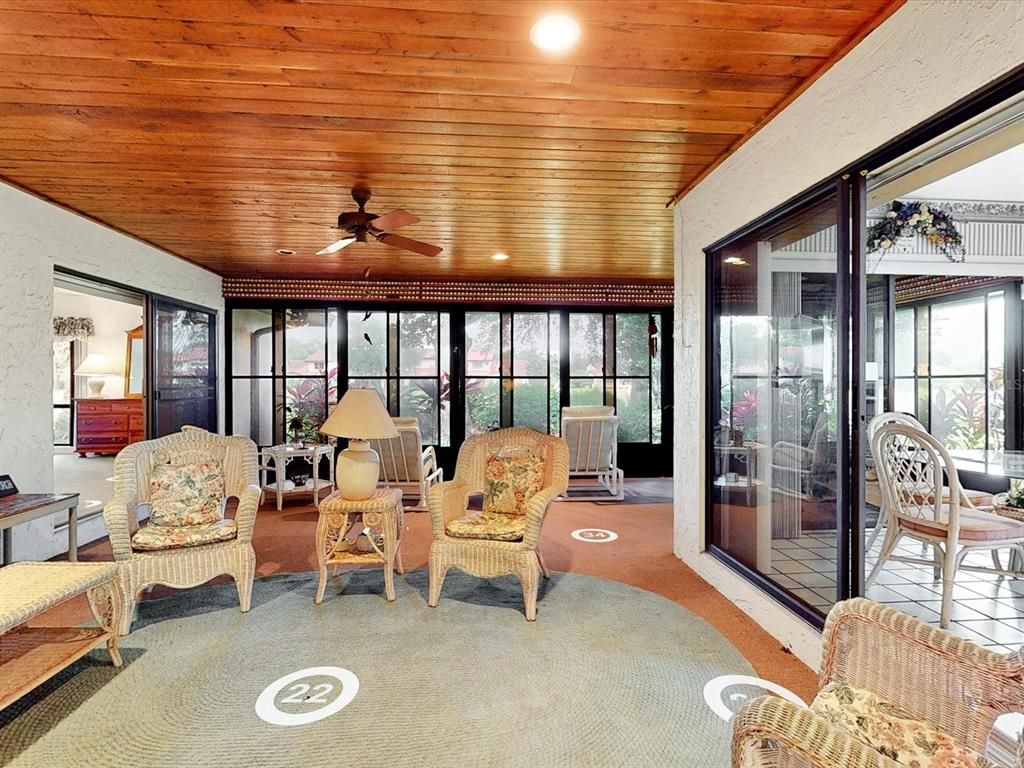 Interior, Living room, Recessed Lighting, Sun Room, Wooden Ceilings