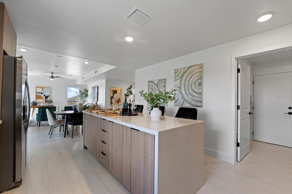 Dining room, Interior, Kitchen, Recessed Lighting