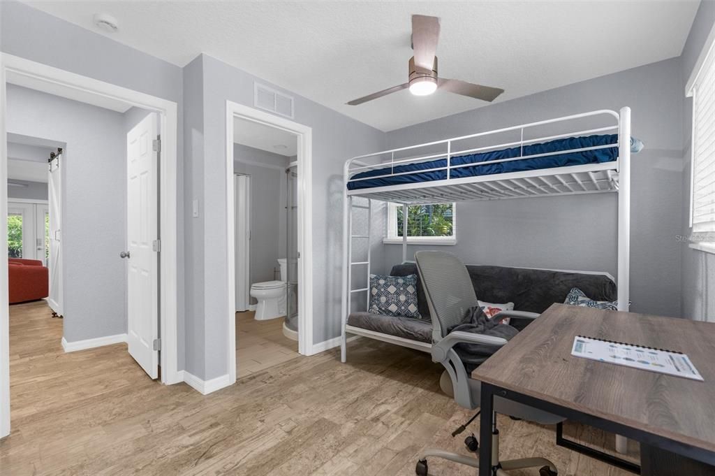 Bedroom, Home Office, Interior, Wood Texture Flooring