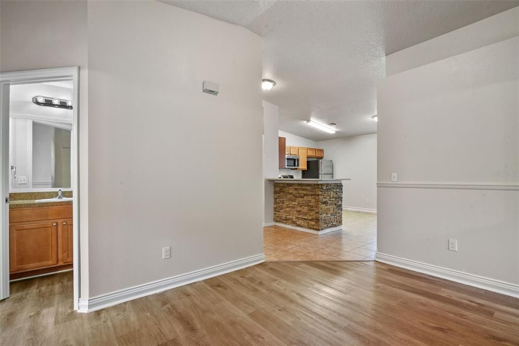 Empty room, Interior, Kitchen, Wood Texture Flooring