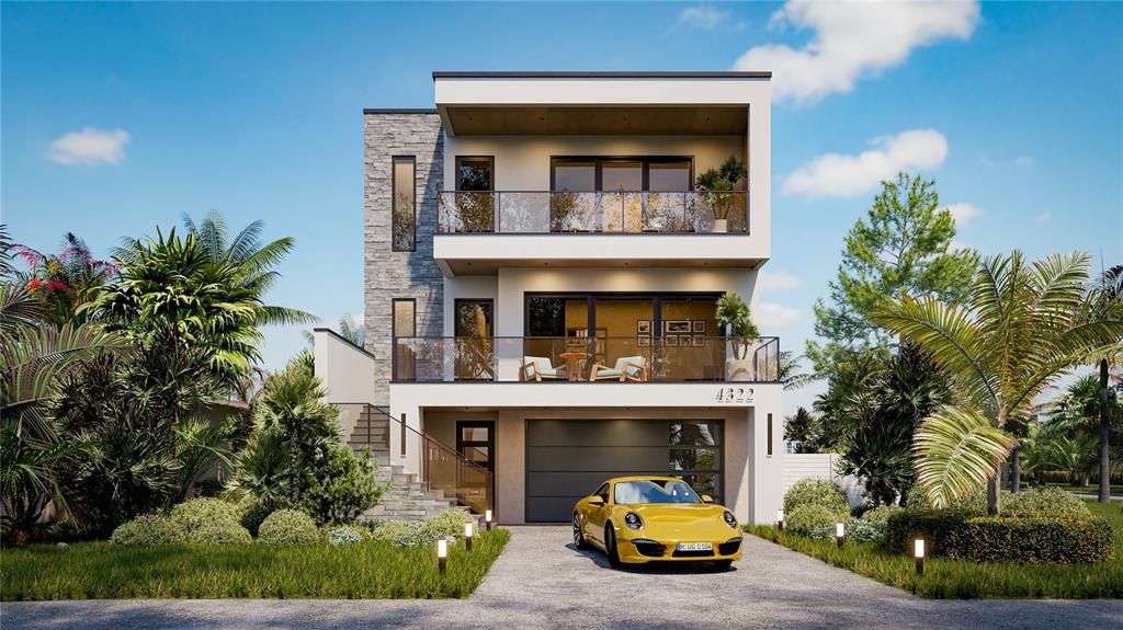 Attached, Exterior, Facade, Modern