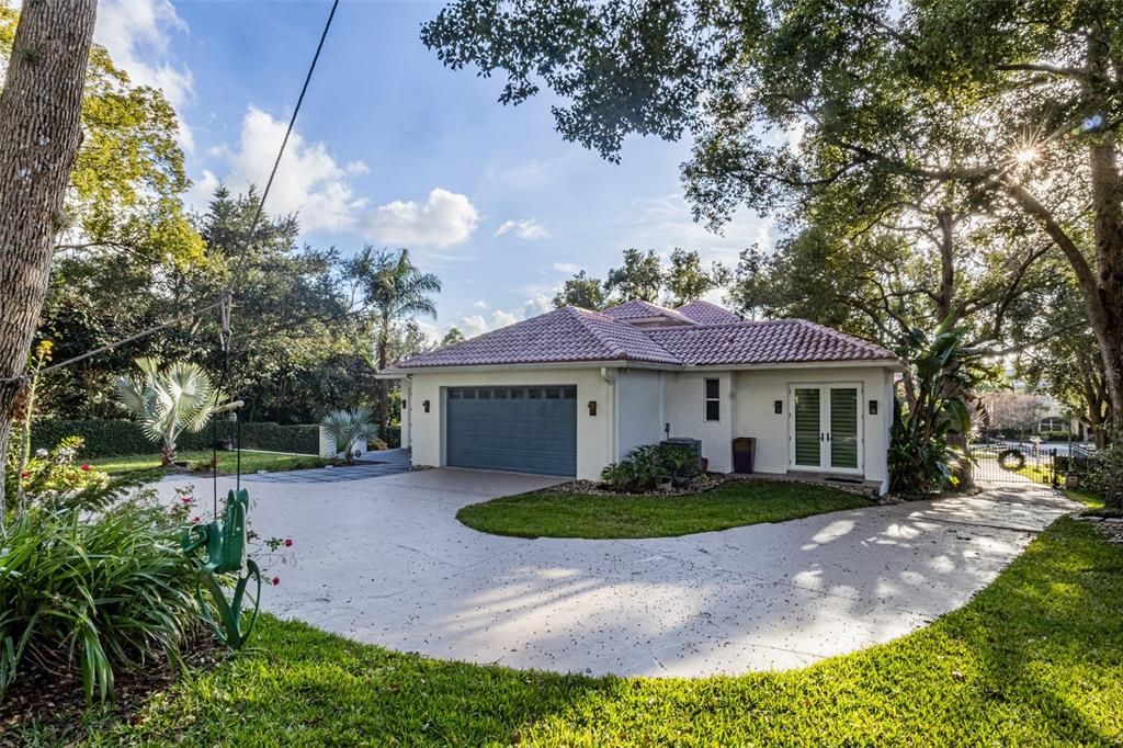 Attached, Backyard, Exterior, Facade, Mediterranean