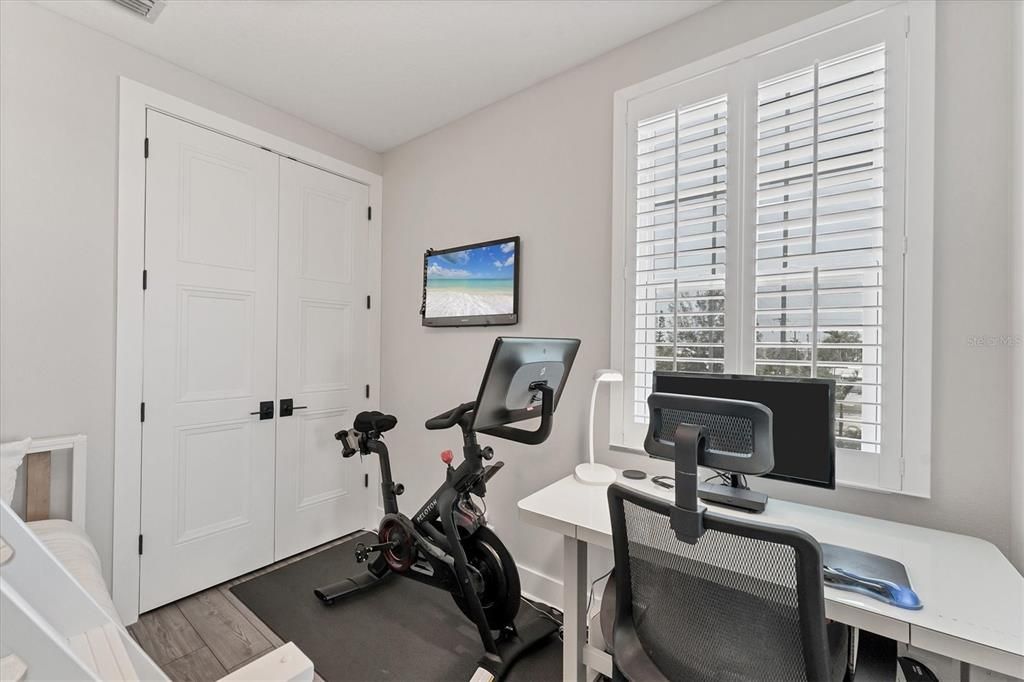 Fitness Equipment, Home Office, Interior, Wood Texture Flooring