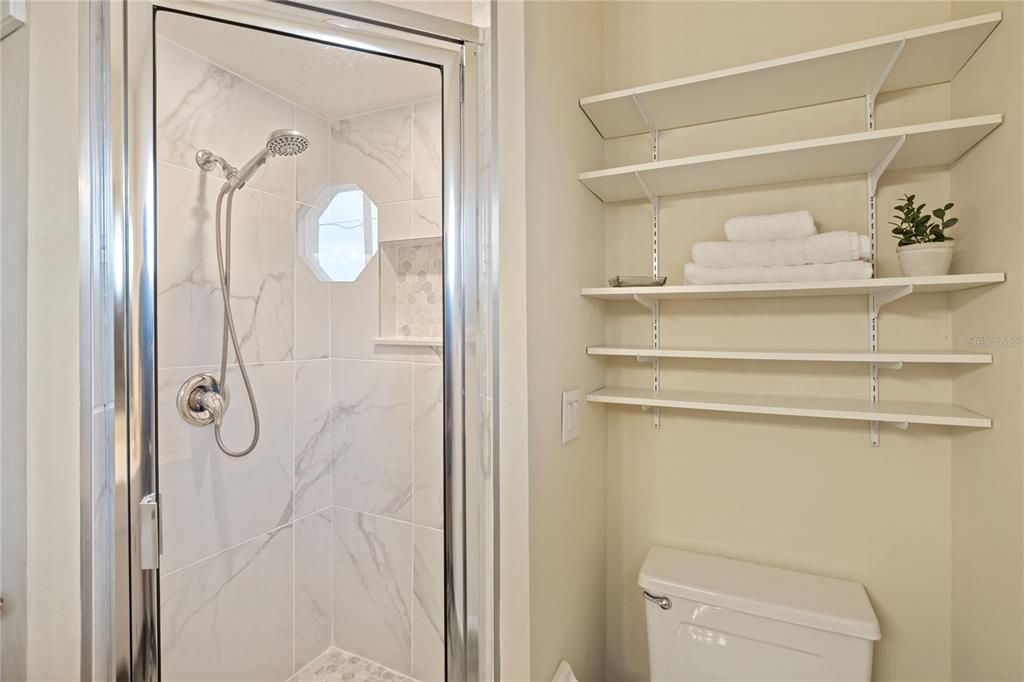 Bathroom, Glass Shower, Interior, Marble Walls