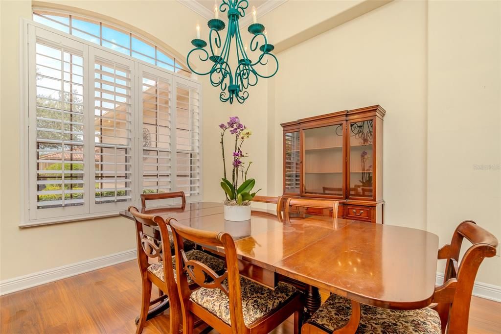 Chandelier, Dining room, Interior, Wood Texture Flooring