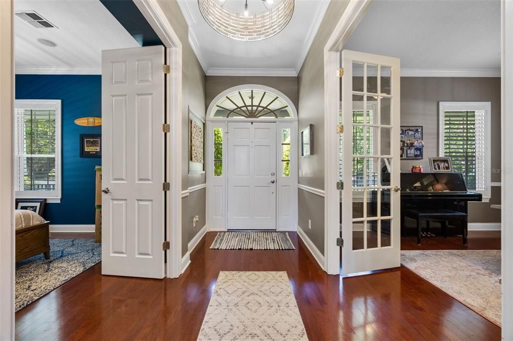 Interior, Pendant Lights, Piano, Wood Texture Flooring