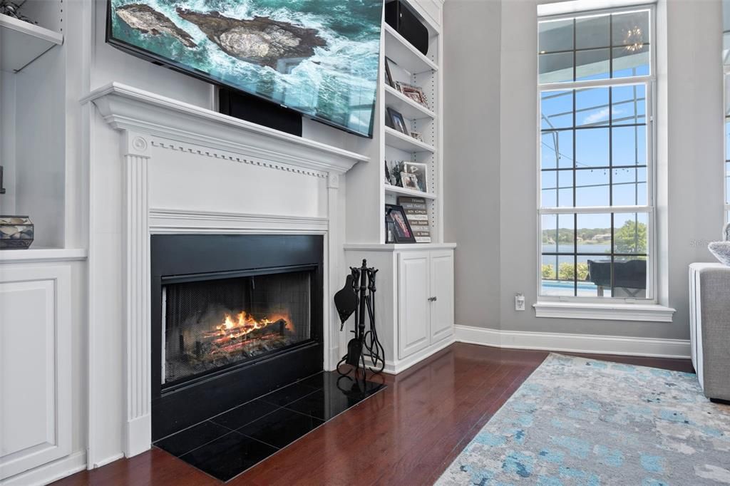 Fireplace, Interior, Wood Texture Flooring