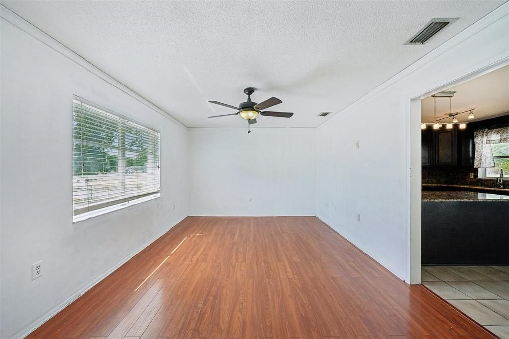 Empty room, Interior, Pendant Lights, Wood Texture Flooring