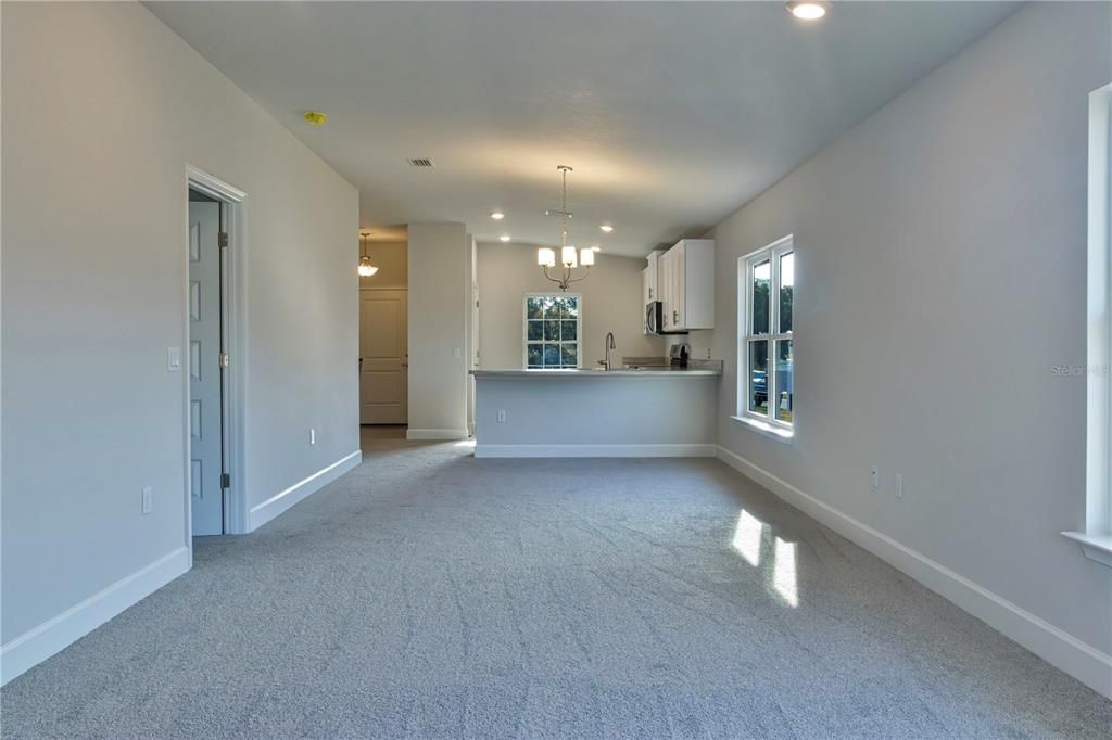 Empty room, Interior, Kitchen, Pendant Lights, Recessed Lighting