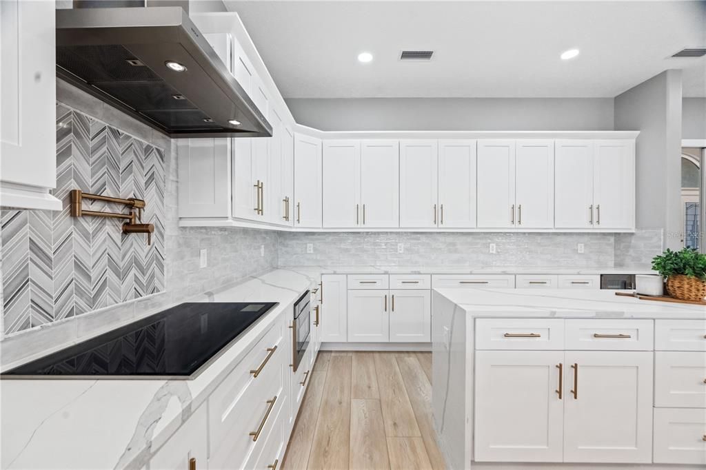 Interior, Kitchen, Recessed Lighting, Wood Texture Flooring