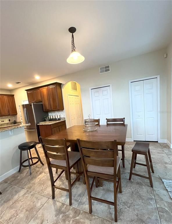 Dining room, Interior, Kitchen, Pendant Lights, Recessed Lighting