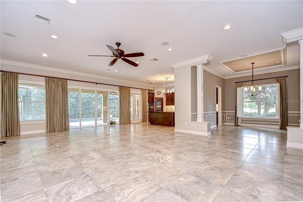Chandelier, Empty room, Interior, Kitchen, Pendant Lights, Recessed Lighting