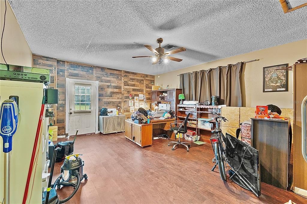 Home Office, Interior, Wood Texture Flooring, Wooden Walls