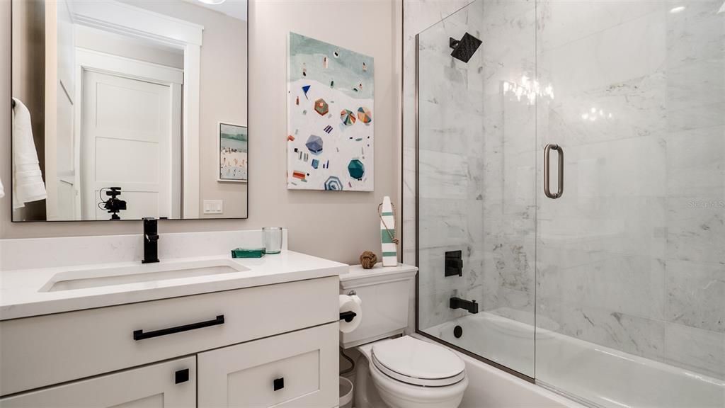 Bathroom, Glass Shower, Interior, Marble Walls