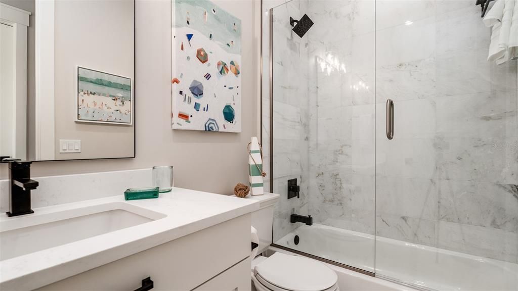Bathroom, Glass Shower, Interior, Marble Walls