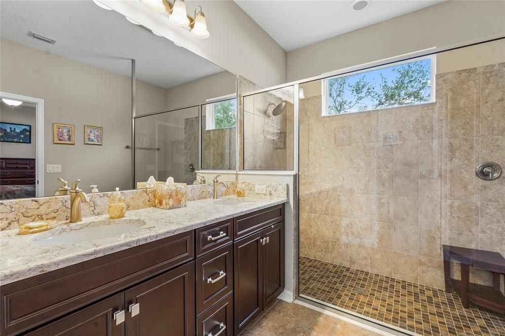 Bathroom, Dual Sink Vanities, Glass Shower, Interior