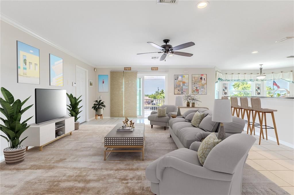 Dining room, Interior, Living room, Recessed Lighting