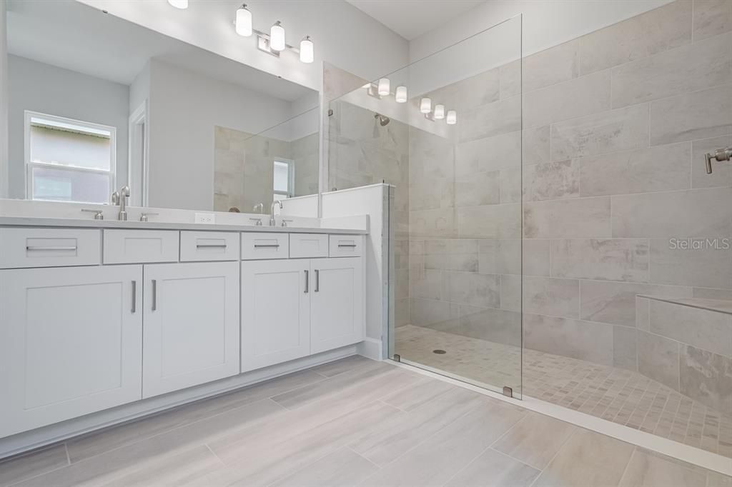 Bathroom, Dual Sink Vanities, Glass Shower, Interior