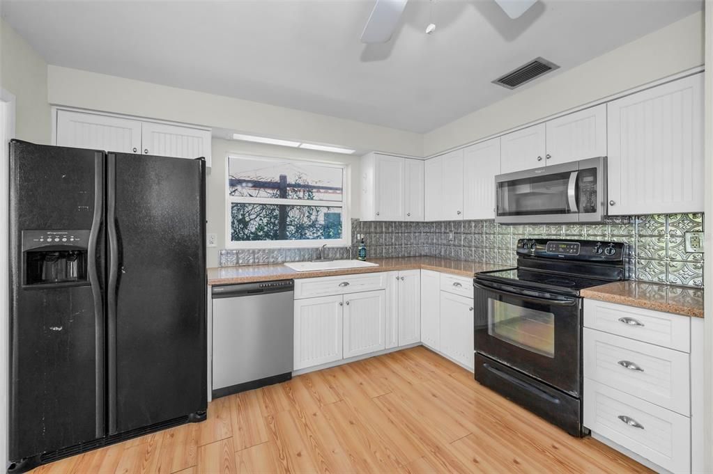 Interior, Kitchen, Wood Texture Flooring