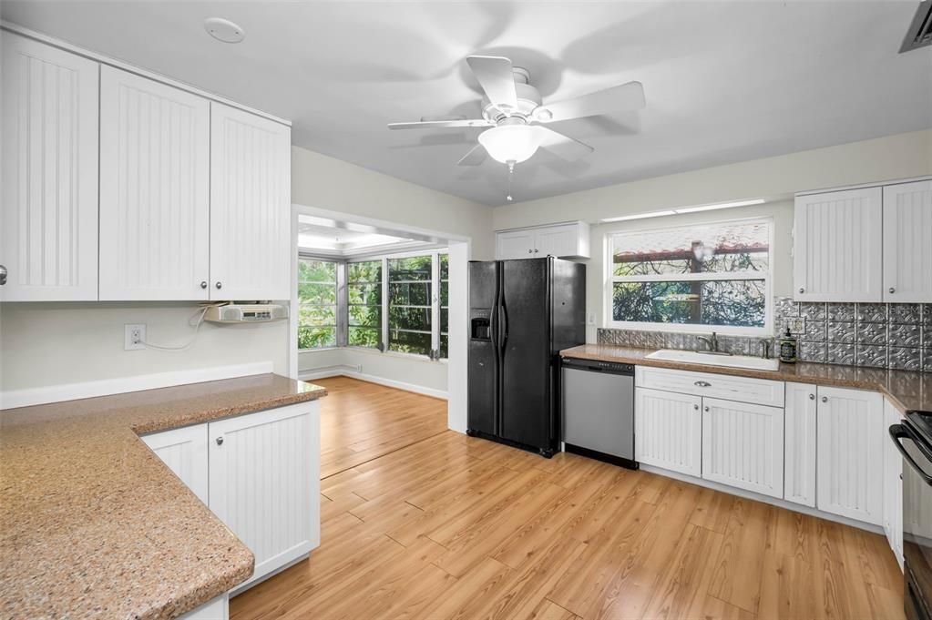 Interior, Kitchen, Wood Texture Flooring