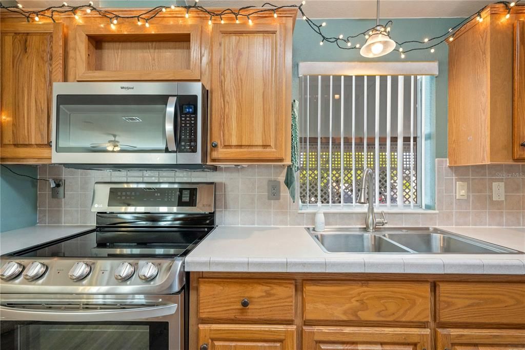 Interior, Kitchen, Stainless Steel Appliances, Tile Countertops