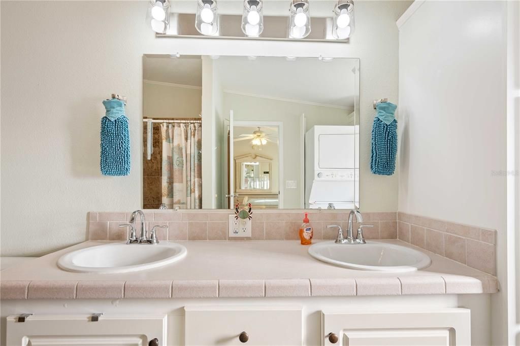 Bathroom, Dual Sink Vanities, Interior, Tile Countertops