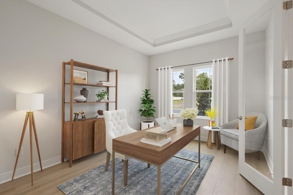 Home Office, Interior, Wood Texture Flooring