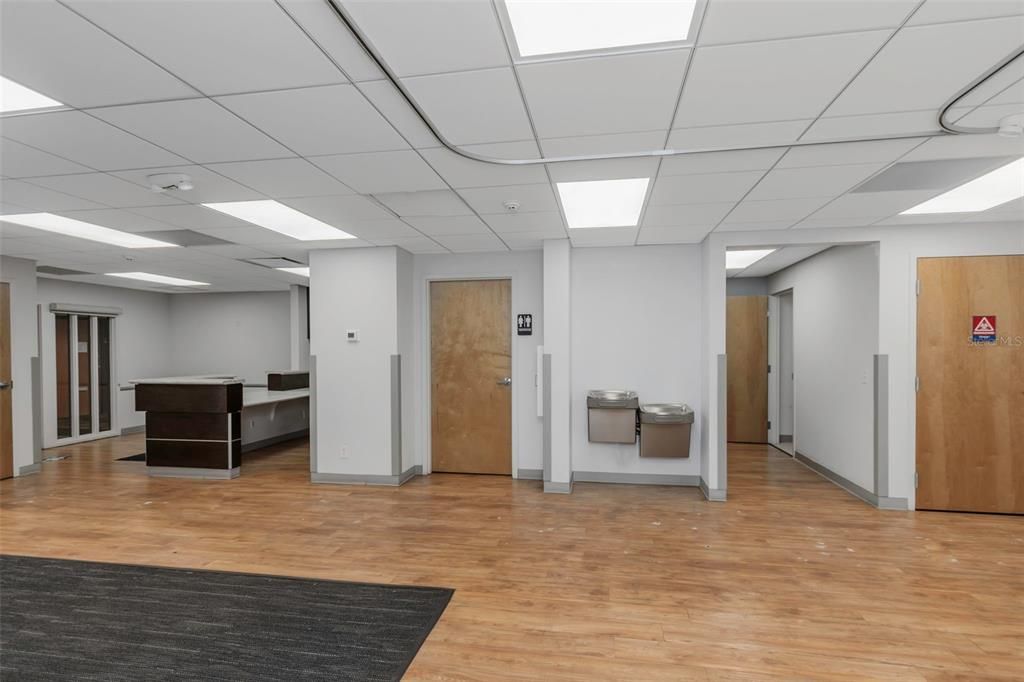 Elevator, Interior, Recessed Lighting, Wood Texture Flooring