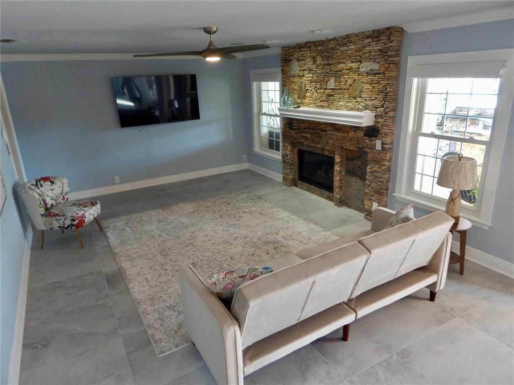Fireplace, Interior, Stone Walls