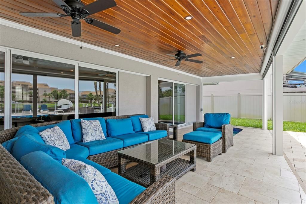Interior, Living room, Recessed Lighting, Wooden Ceilings