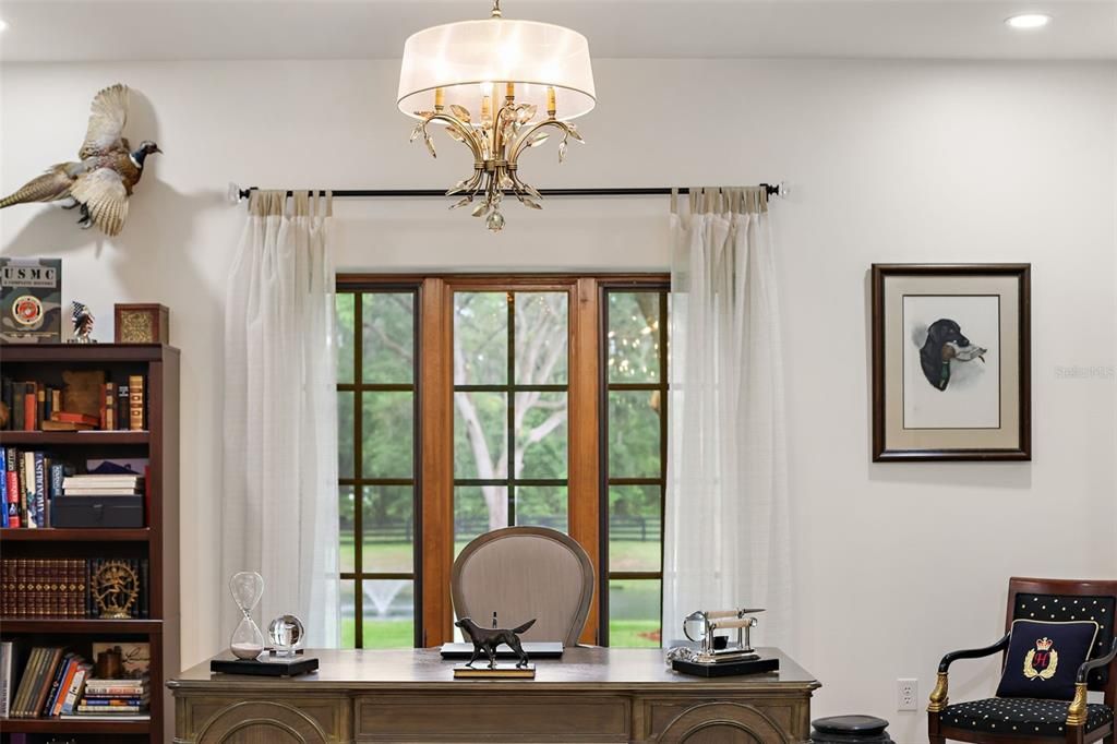 Chandelier, Home Office, Interior, Recessed Lighting