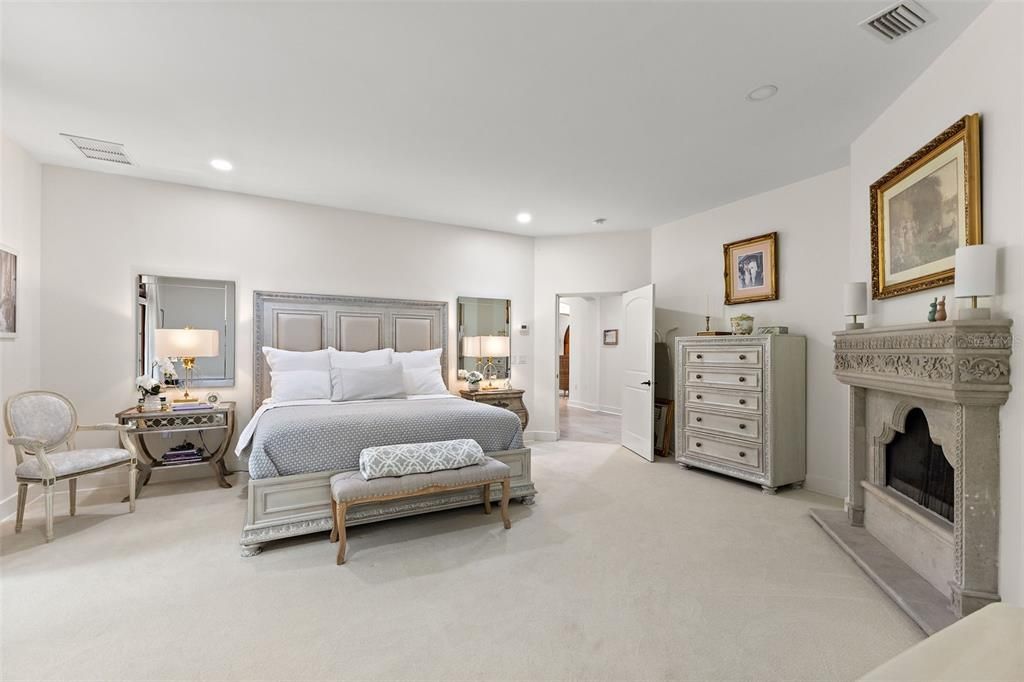 Bedroom, Fireplace, Interior, Recessed Lighting