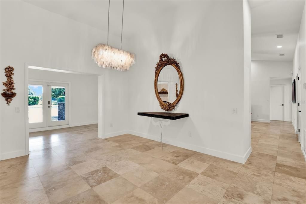 Chandelier, Empty room, Interior, Recessed Lighting