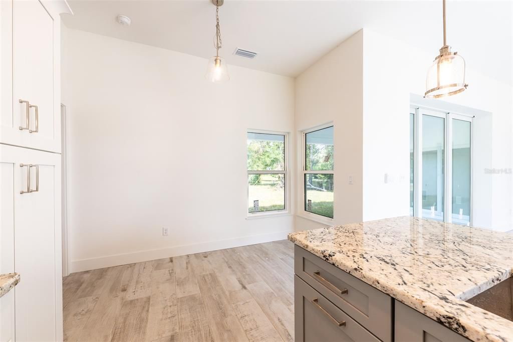 Empty room, Interior, Pendant Lights, Wood Texture Flooring