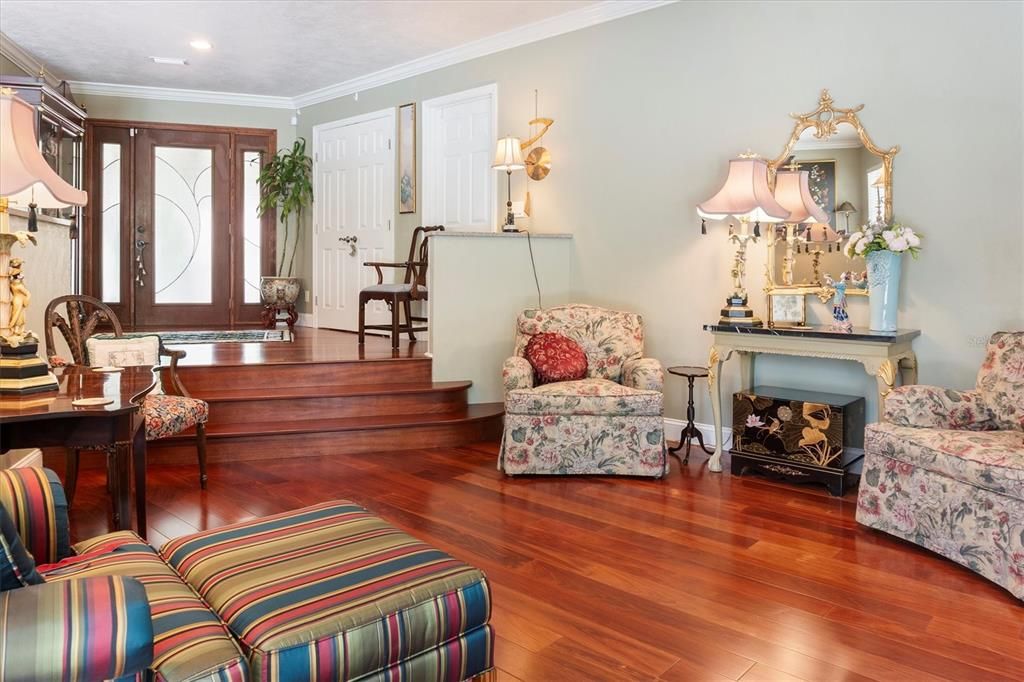 Fireplace, Interior, Recessed Lighting, Wood Texture Flooring