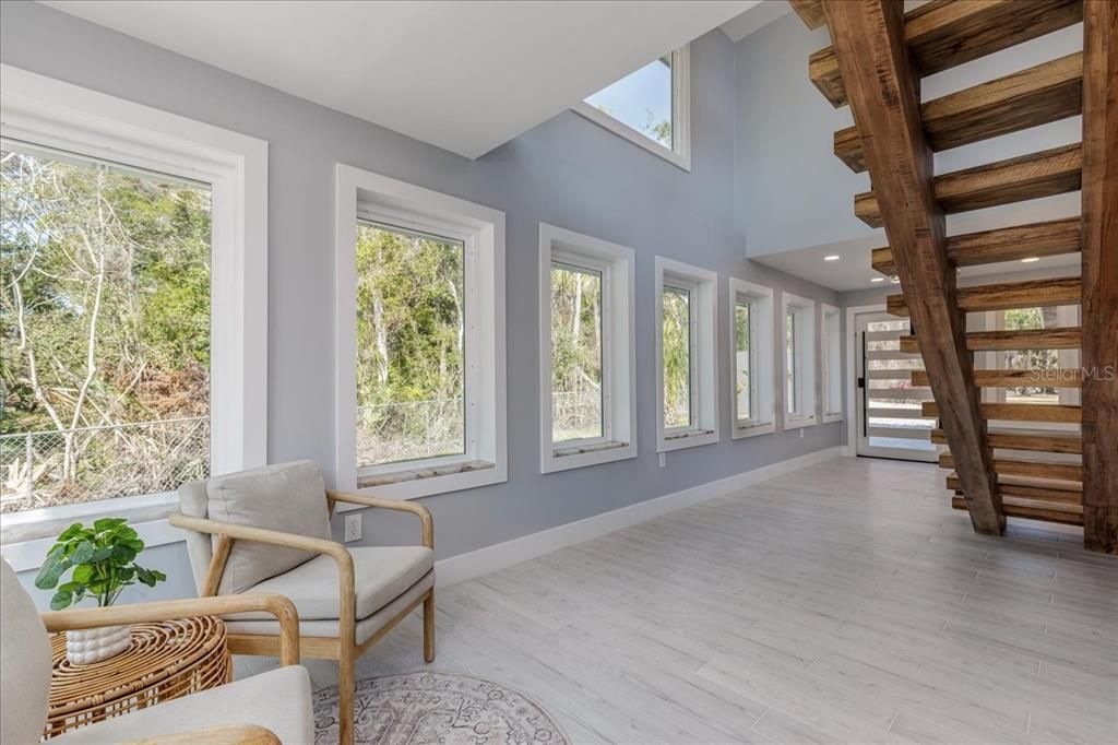 Interior, Recessed Lighting, Wooden Beams, Wood Texture Flooring