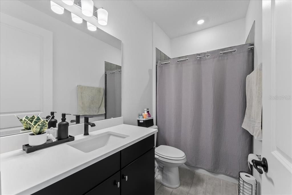 Bathroom, Interior, Recessed Lighting, Wood Texture Flooring