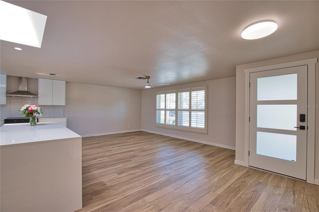 Interior, Kitchen, Recessed Lighting, Wood Texture Flooring