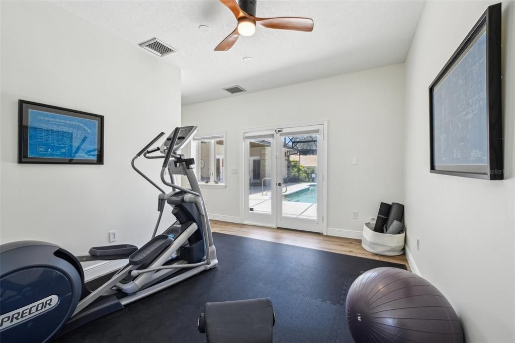 Fitness Equipment, Interior, Wood Texture Flooring