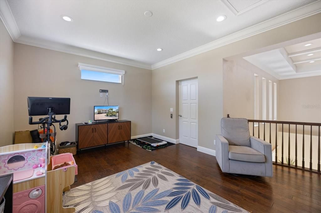 Fitness Equipment, Interior, Recessed Lighting, Wood Texture Flooring