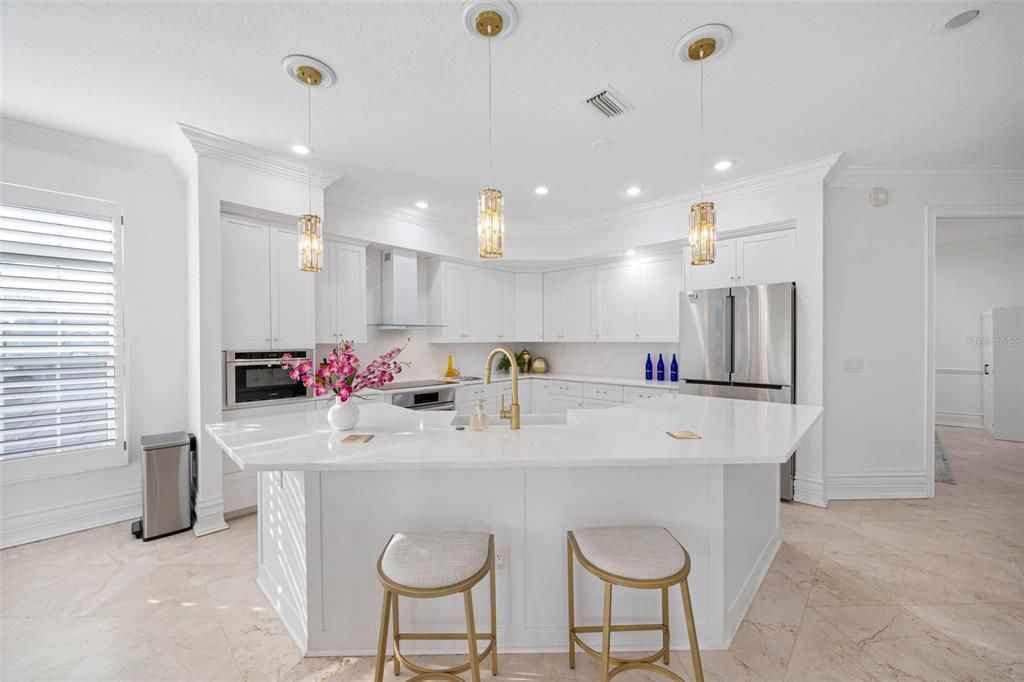 Interior, Kitchen, Pendant Lights, Recessed Lighting, Stainless Steel Appliances