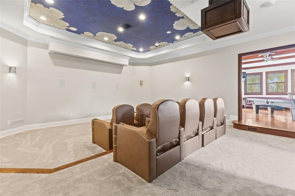 Home Theatre Room, Game Room, Interior, Recessed Lighting, Theatre Room