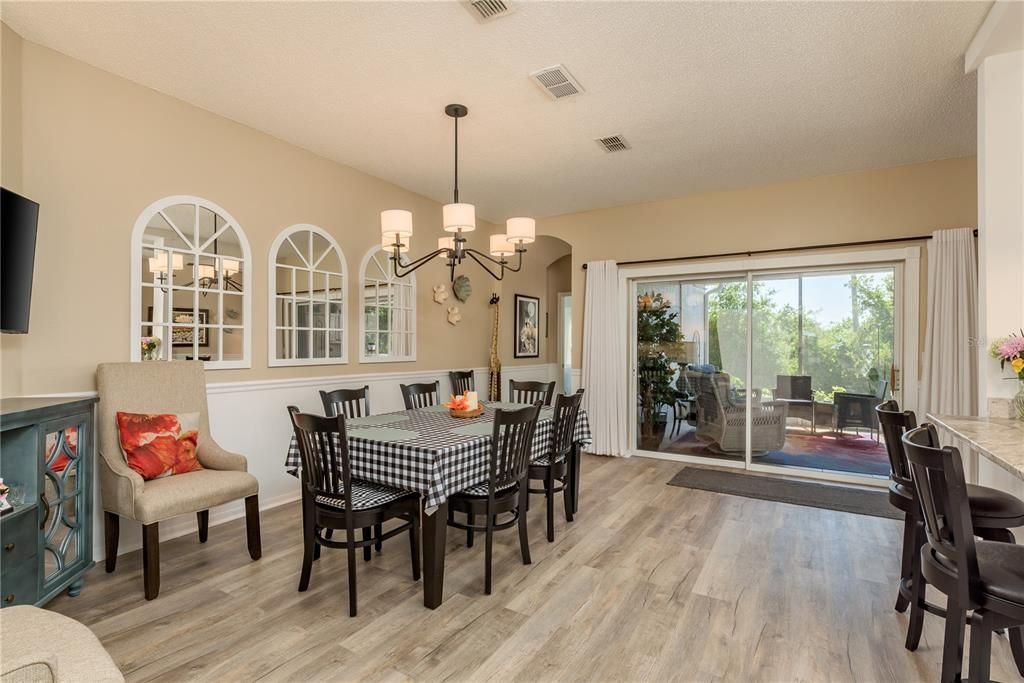 Chandelier, Dining room, Interior, Wood Texture Flooring