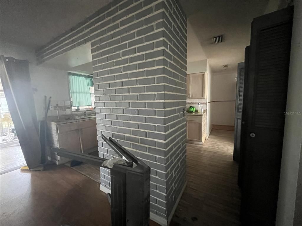 Interior, Stone Walls, Wood Texture Flooring