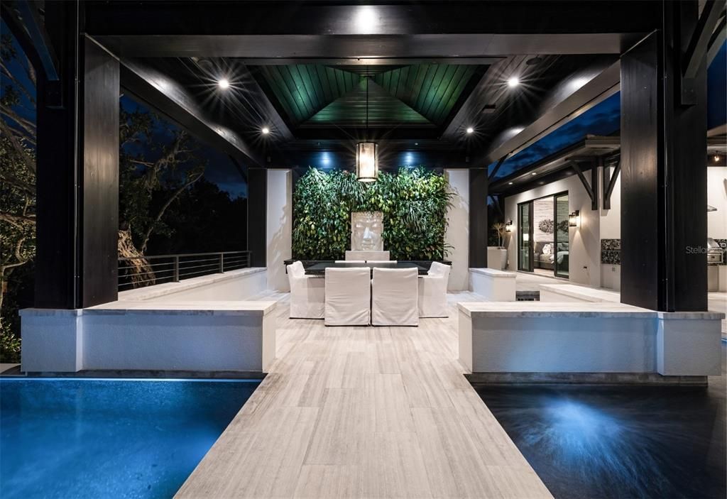 Exterior, Pool, Recessed Lighting, Wood Texture Flooring
