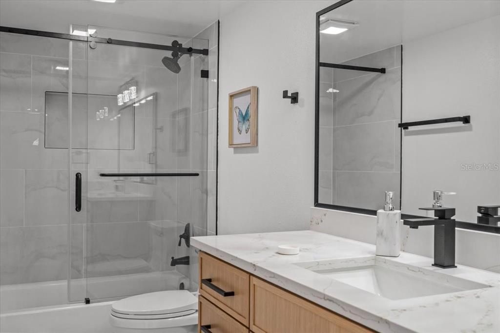 Bathroom, Glass Shower, Interior, Marble Walls