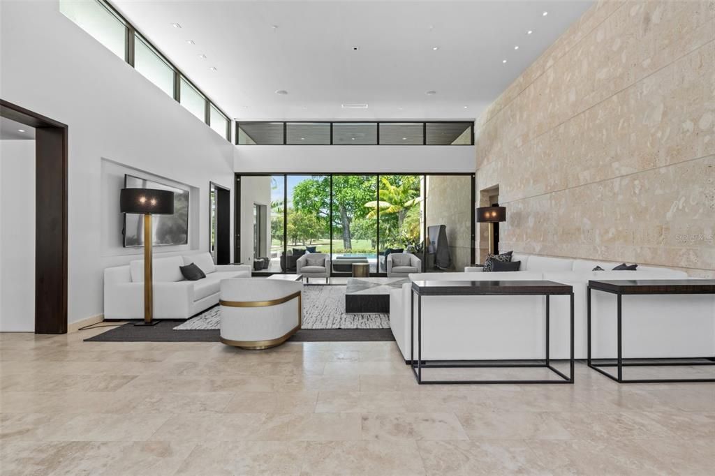 Interior, Living room, Recessed Lighting