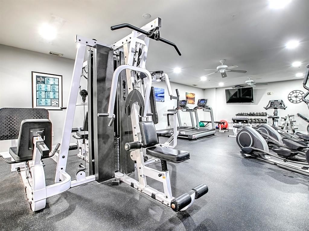 Fitness Equipment, Gym, Interior, Recessed Lighting